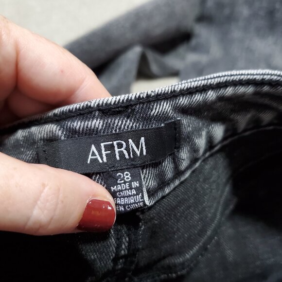 AFRM Fez Straight Leg Carpenter Jeans Hi-Rise Utility Acid Wash Women 28 x 30.5" - Picture 8 of 14